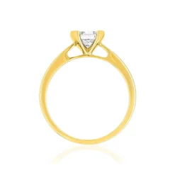 Solitaire or 750 jaune diamant HSI 0.7 carat