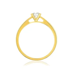 Solitaire or 750 jaune diamant HSI 0.2 carat
