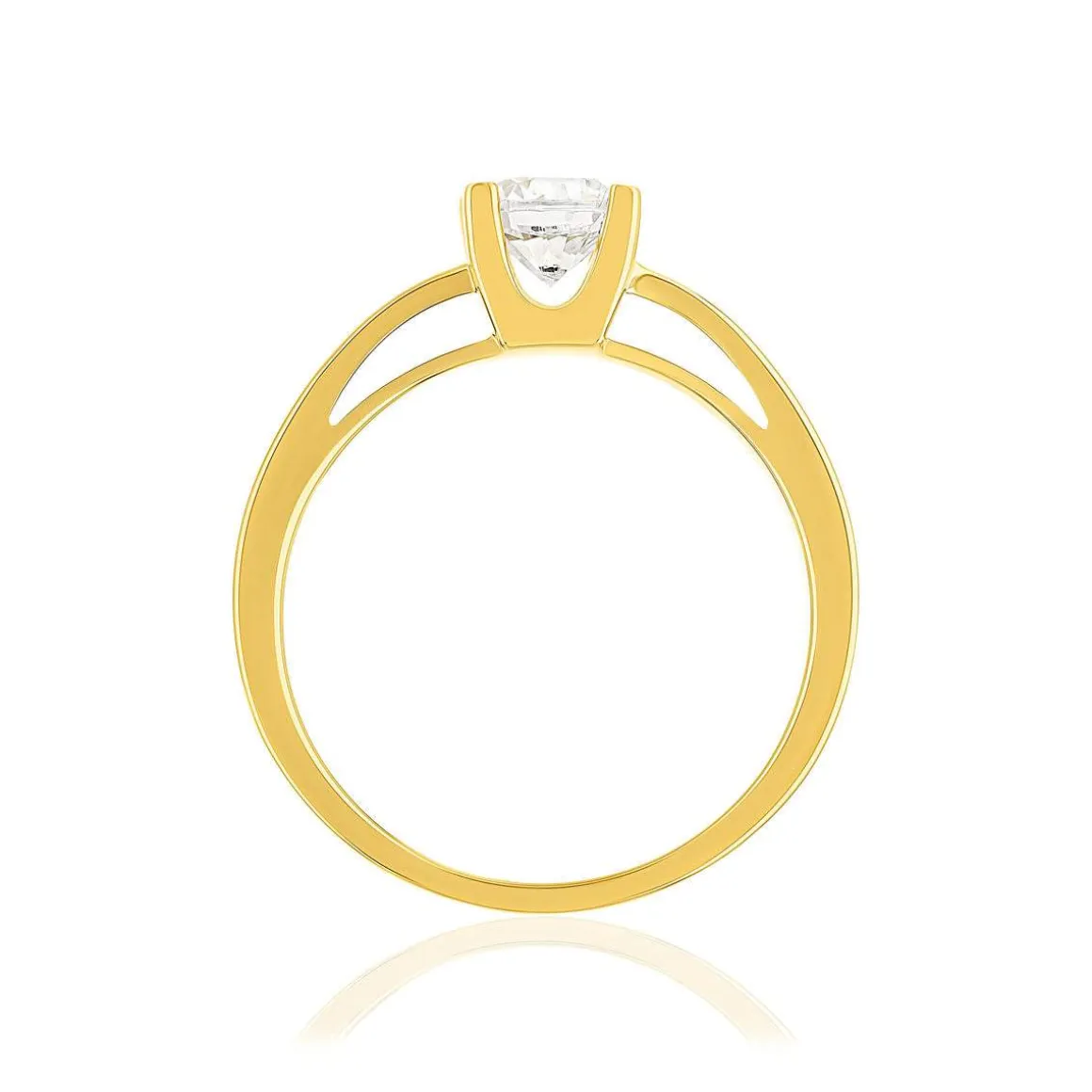 Solitaire or 750 jaune diamant HSI 0.7 carat