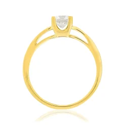 Solitaire or 750 jaune diamant HSI 0.5 carat
