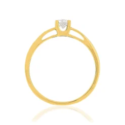 Solitaire or 750 jaune diamant HSI 0.25 carat
