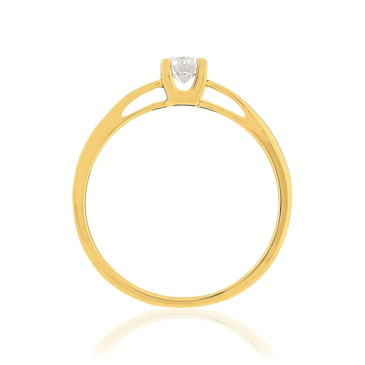 Solitaire or 750 jaune diamant HSI 0.25 carat