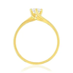 Solitaire or 750 jaune diamant synthétique 0,25 carat