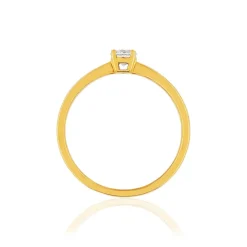 Solitaire or jaune 750 diamant synthétique 0.29 carat