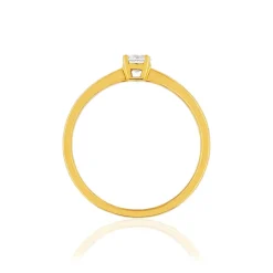 Solitaire or jaune 750 diamant synthétique 0.23 carat