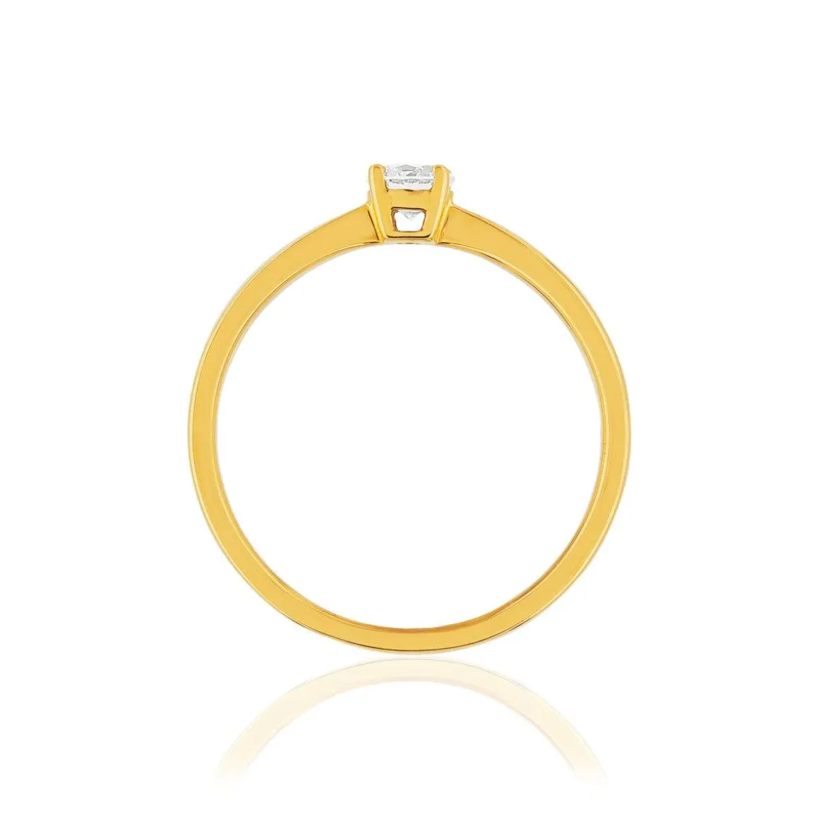 Solitaire or jaune 750 diamant synthétique 0.23 carat