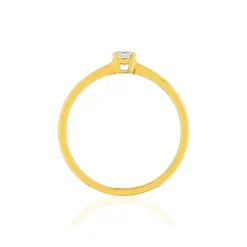 Solitaire or jaune 750 diamant synthétique 0.18 carat