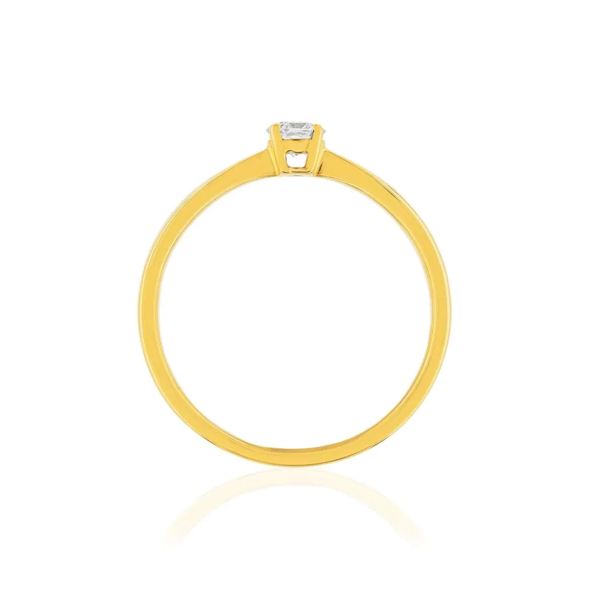 Solitaire or jaune 750 diamant synthétique 0.18 carat