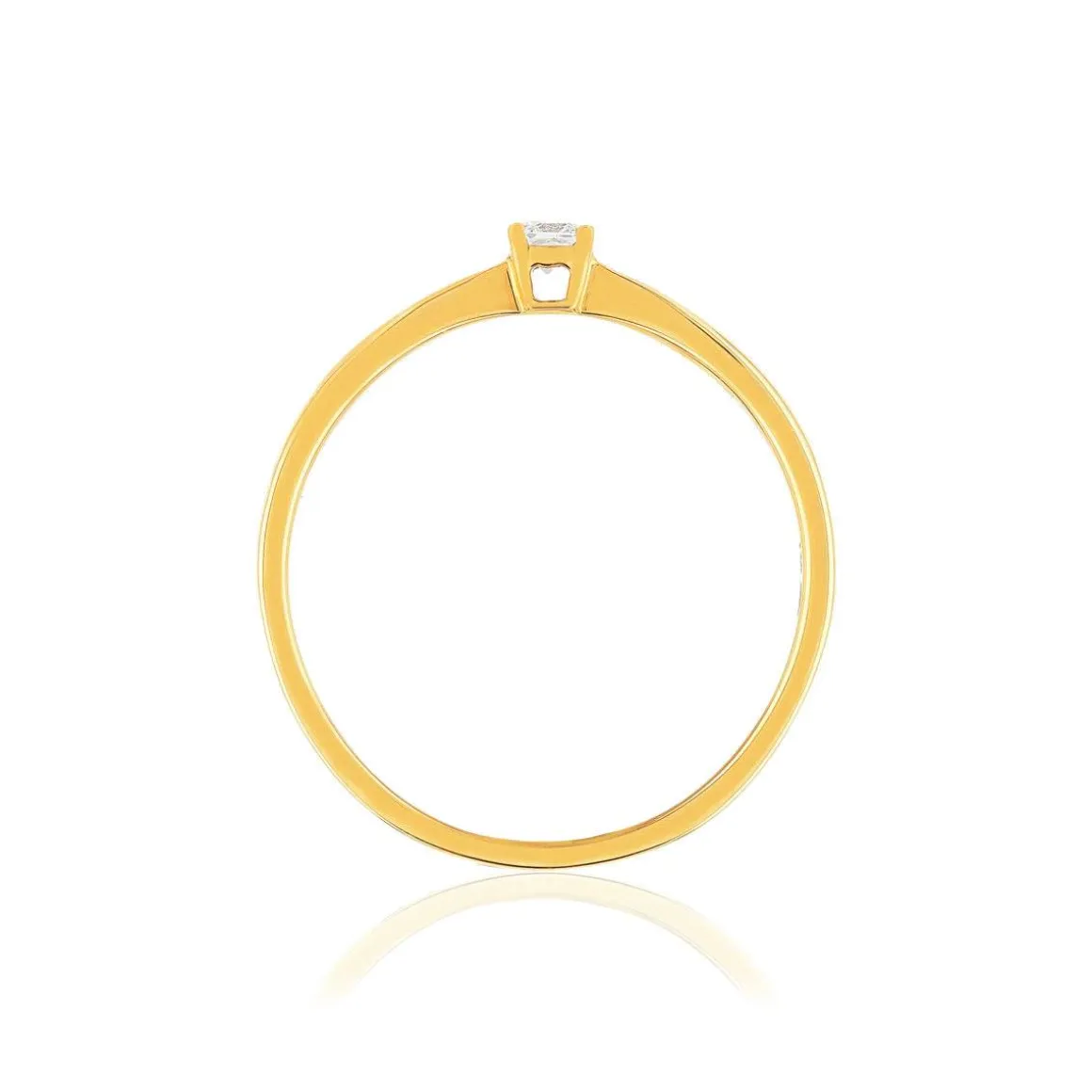 Solitaire or jaune 750 diamant synthétique 0.08 carat
