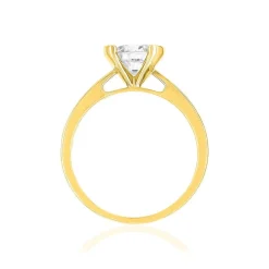 Solitaire or 750 jaune diamant synthétique 1 carat
